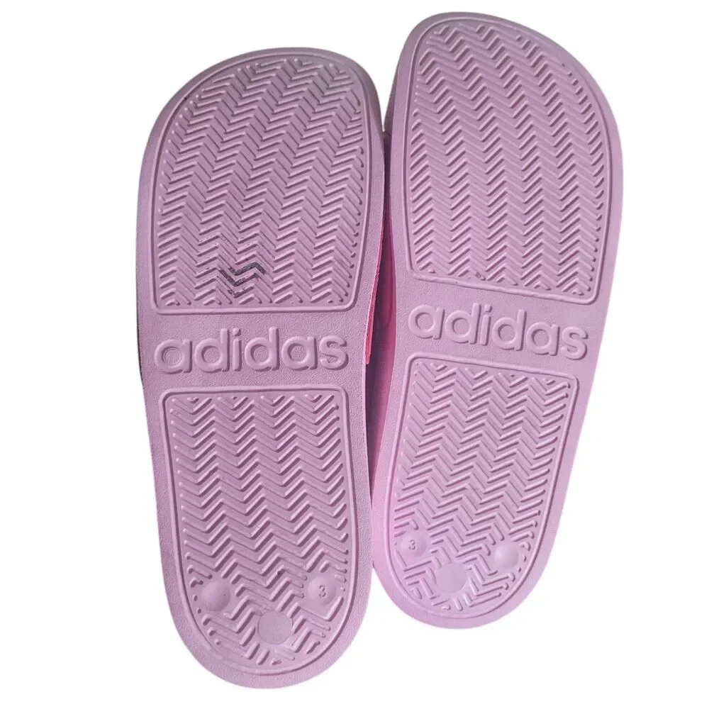 Adidas Adilette Shower Slides Sandals Girls Size 3 Pink Casual Sports Outdoor